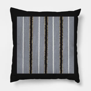 Greys and metallics striped elegance Pillow