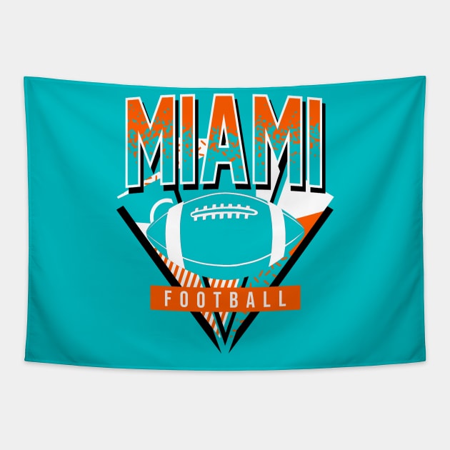 Miami Football Retro Gameday Tapestry by funandgames