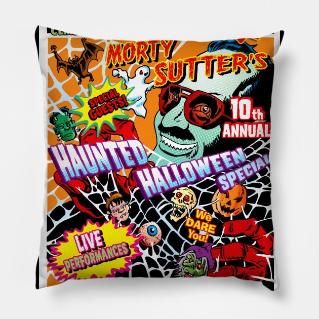 Morty Sutter (10th Haunted Halloween Special) Pillow by CemeteryTheater