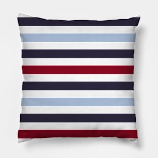 Blue, White & Red Stripes Nautical Pattern Pillow