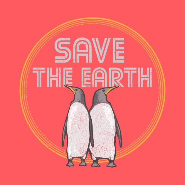 Earth Day Save The Earth Penguin by mtflyfisher