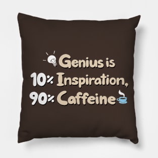 Coffee Scientist Edison Quote Funny Typography Caffeine Slogan Pillow