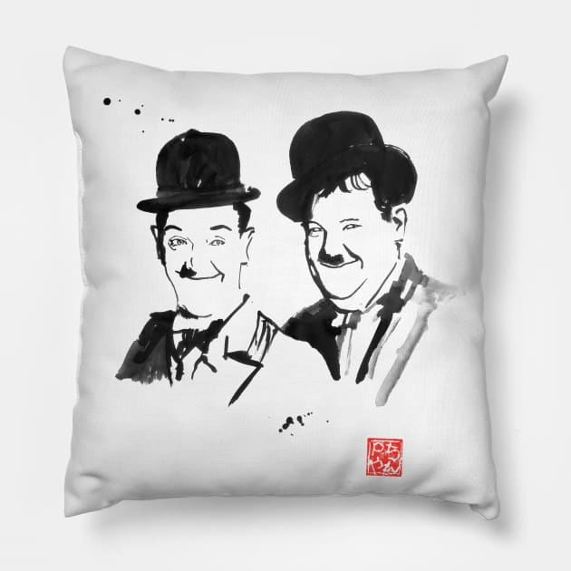 Laurel And Hardy Pillow by pechane