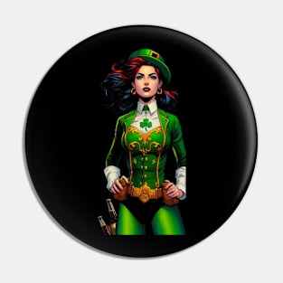 Irish Leprechaun Female Comic Book Hero Pin