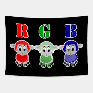 R G B Sheep Tapestry