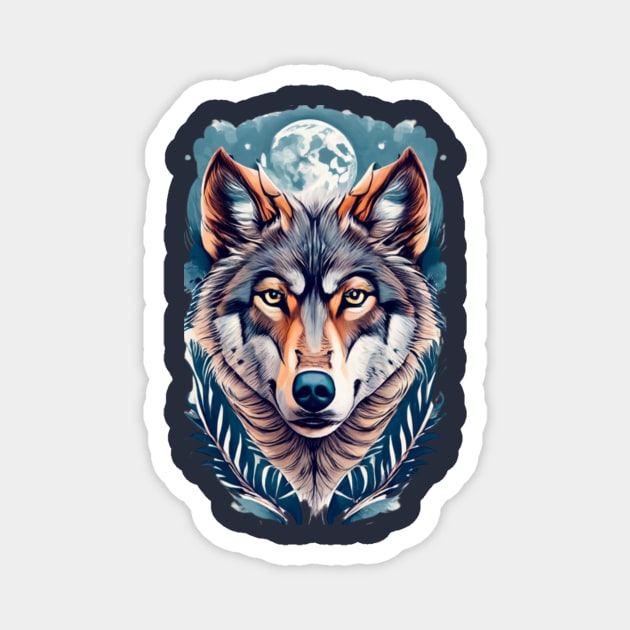 Wolf In Moonlight Magnet by Jo Palmer