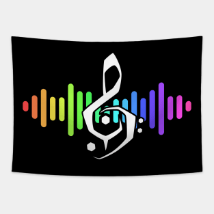 Power Clef - D - Soundwaves Rainbow Tapestry