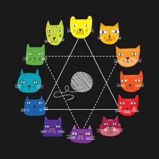 Cat Themed Artist Color Wheel T-Shirt