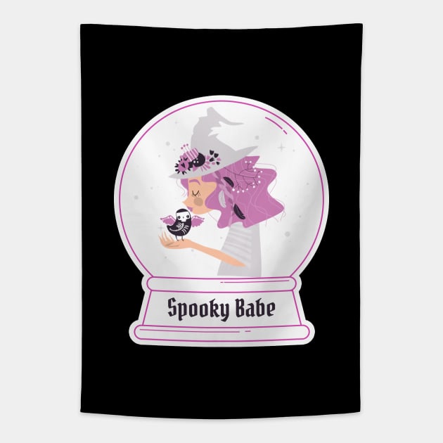 Spooky Babe Snow Globe Tapestry by Live Together