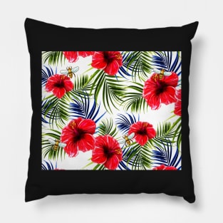 Hawaiian Bees and Hibiscus Pillow