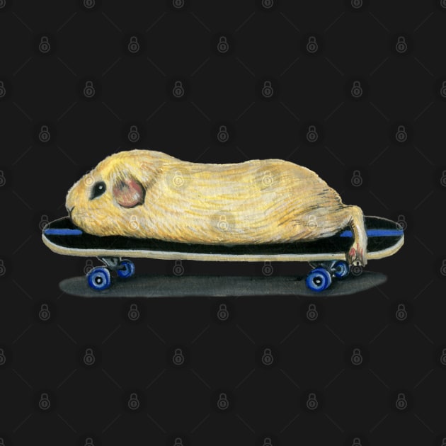 Skateboarding Guinea Pig by Tasmin Bassett Art