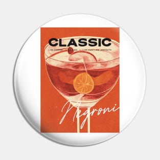 Negroni Retro Poster Close Up Bar Prints, Vintage Drinks, Recipe, Wall Art Pin