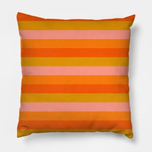 Striped Pattern Orange Pink Green 70s Pillow