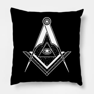 Masonic compasses with square white design Pillow