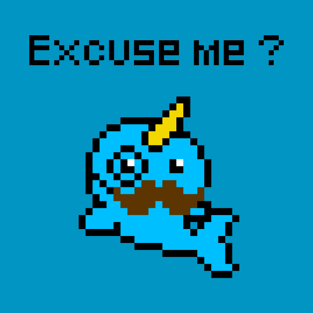 Narwhal mustache pixel art by J0k3rx3