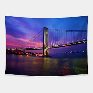 Verrazano Narrows Bridge Digital water color Tapestry