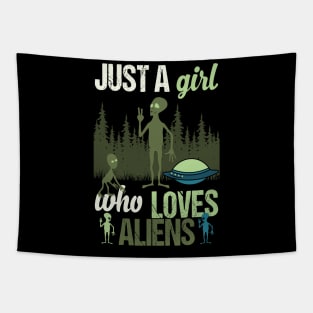 Just A Girl Who Loves Aliens Tapestry