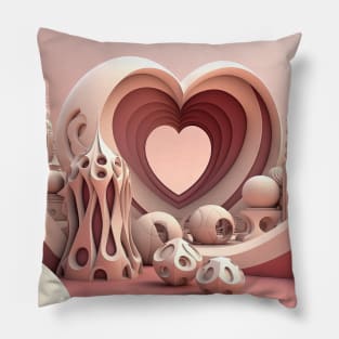 AI Image Valentines Day Heart Pillow