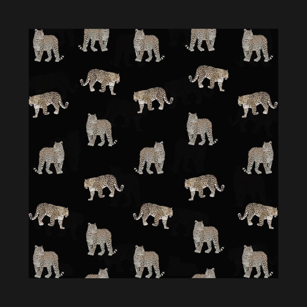 Modern Jungle Leopard Animals Black Pattern by NdesignTrend