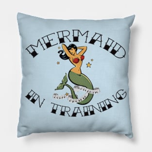 Womens Mermaid In Training Cute Tattoo Art Summer Beach Wear Pillow