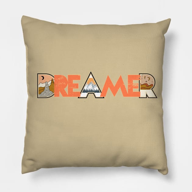 Dreamer Pillow by theplaidplatypusco