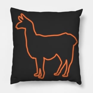 80s Retro Neon Sign Alpaca 80's Gift Pillow