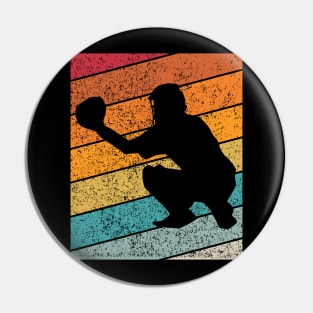 Baseball 2 Outdoor Sports Retro Sunset Design Pin