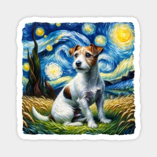 Starry Jack Russell Terrier Dog Portrait - Pet Portrait Magnet