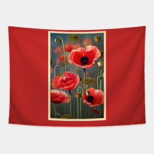 Pretty flower painting of poppies Tapestry