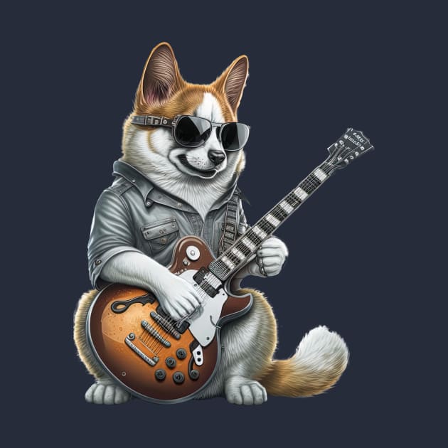 Dog Playing Guitar by Odd World