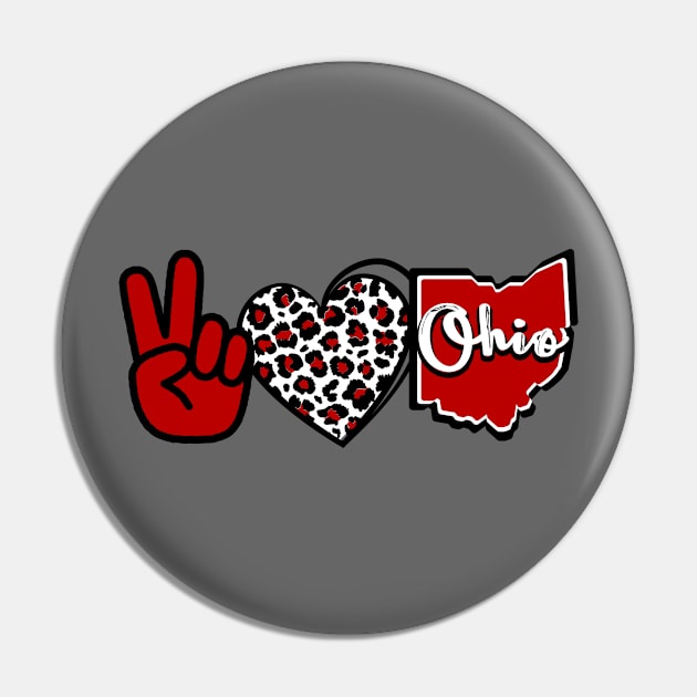 Peace Heart Ohio Pin by Official Friends Fanatic