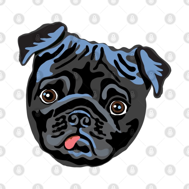 Black pug by MichellePhong