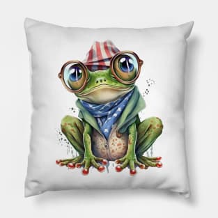 4th of July Frog #4 Pillow