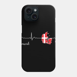 Denmark Danmark heartbeat flag Phone Case