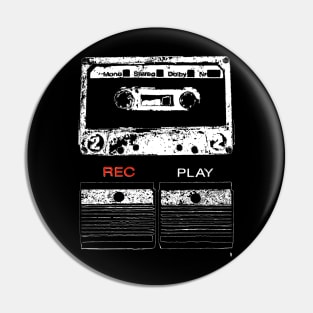 Retro cassette , REC PLAY keys. Pin