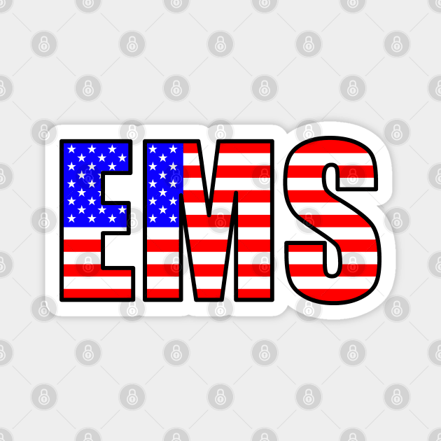 EMS in the USA flag colors Magnet by BassFishin