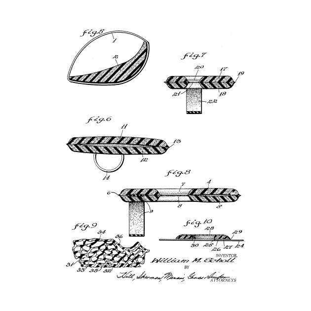 Foot Cushion Vintage Patent Hand Drawing by TheYoungDesigns