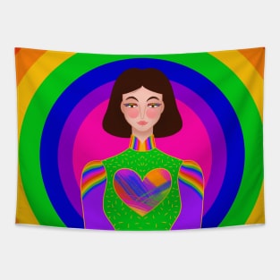 Rainbow girl love Tapestry