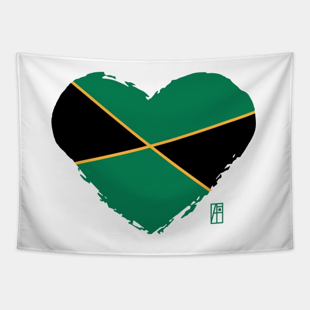 I love my country. I love Jamaica. I am a patriot. In my heart, there is always the flag of Jamaica Tapestry by ArtProjectShop