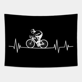 Bicycle Heartbeat,Cyclist Biker Heartbeat Biking ,cycling lovers Tapestry