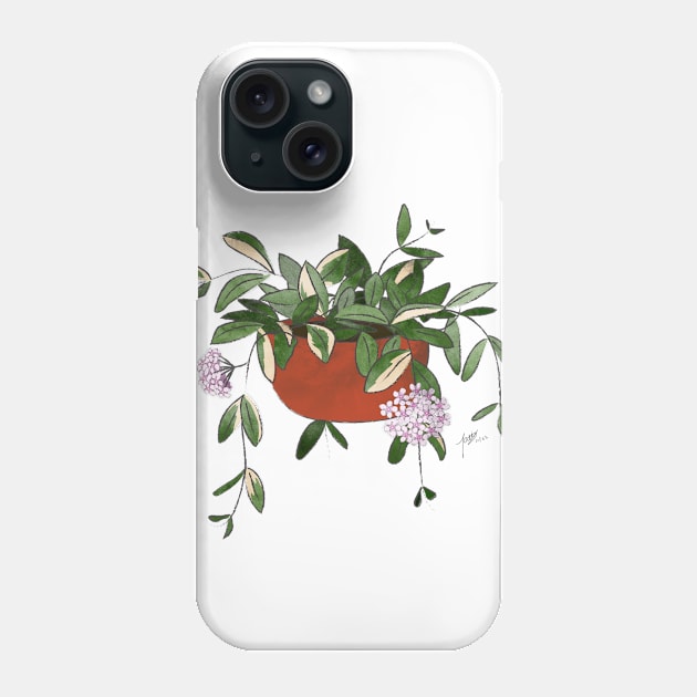 Hoya Carnosa in Red Pot Phone Case by ALaTati