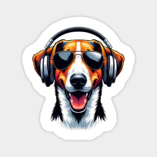 American Foxhound Smiling DJ: Vibes of Joy and Harmony Magnet