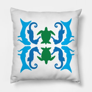 Mermaids seahorses sea turtle 2 Pillow