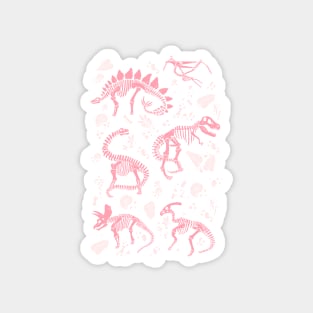 Excavated Dinosaur Fossils in Candy Pink Magnet