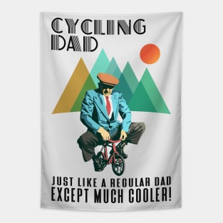 Biker Dad, Just Like A Regular Dad, Except Much Cooler, I'm A Cycling Dad, Just Like a Normal Dad But Way Cooler, Retro Vintage Funny Cycling Dad Humor, Cyclist Dad Definition Sarcasm, Fathers day Tapestry