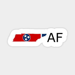 Tennessee Flag State Outline AF (black) Magnet