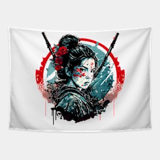 Geisha Warrior Girl Tapestry