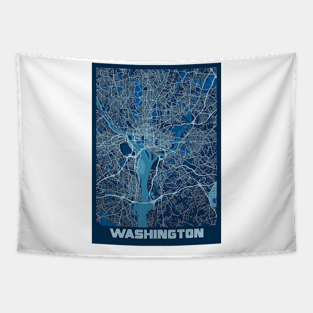 Washington - United States Peace City Map Tapestry by tienstencil