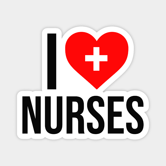 I Love Nurses Medical Heart Cross Magnet by Mellowdellow