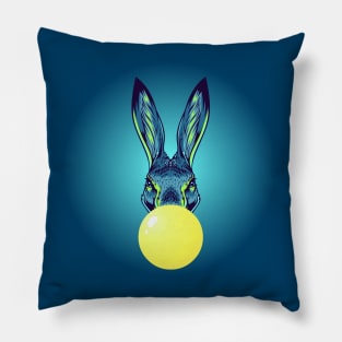 Yellow Bubblegum Rabbit Pillow